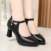 Модельные рабочие туфли из мягкой кожи, водонепроницаемые, на толстом каблуке, интегрированные с танцевальными туфлями, с высоким каблуком под ципао, женский размер 34