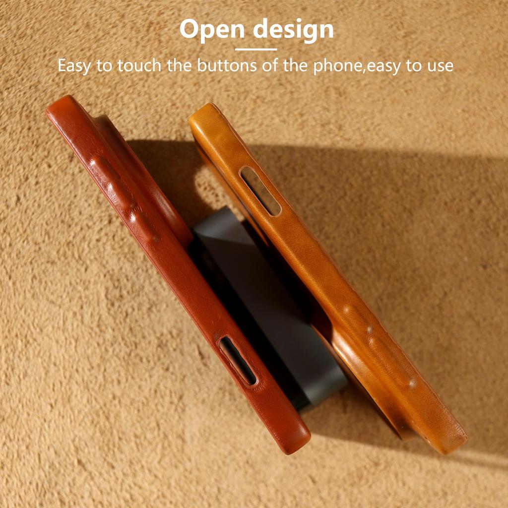 Для чехла Magsafe Для Vivo X200 Ultra X300 X100 X80 X90 Ретро Натуральная Кожа Крупнозернистая Масляная Вощеная Кожа Магнитные Чехлы