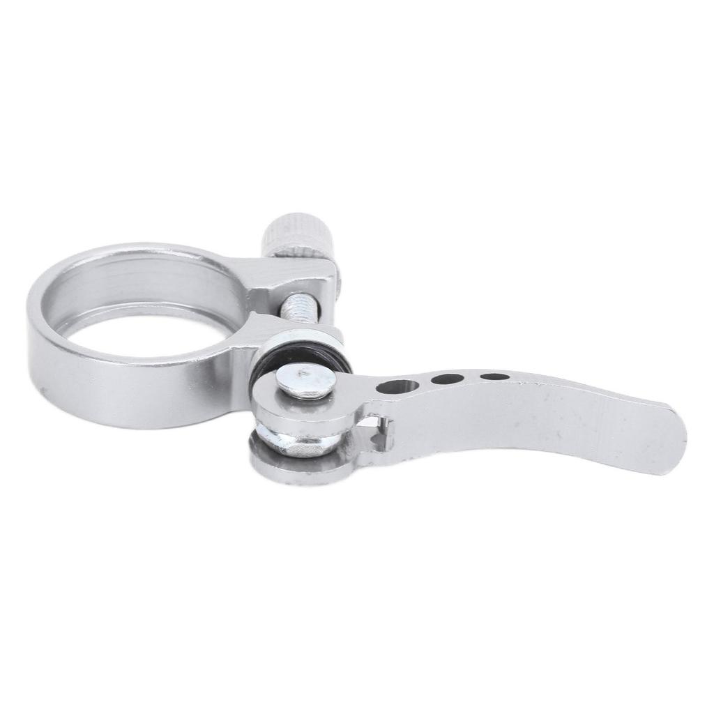 Seatpost Clamp Aluminum Alloy Quick Release Saddle Tube Clip for Mountain Bikes 3cmSilver