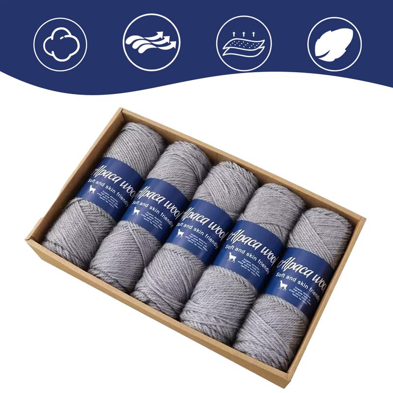Fingering Weight Yarn Alpaca Wool Scarf Yarn Soft Scarf Thread Fingering Sock Weight Yarn Comfortable Thin Yarn For Family