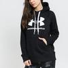 Under Armour Толстовка с капюшоном из флиса с большим логотипом, женская, черная 1356318-001