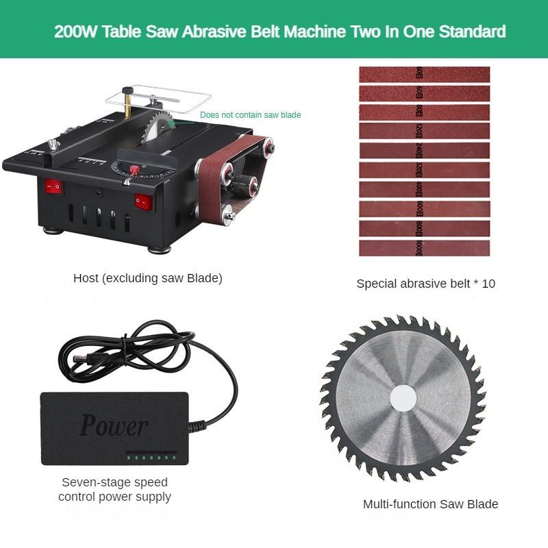 2 в 1 200 Вт Маленький Портативный Ленточный Шлифовальный Станок Профессиональный Инструмент для Заточки Бытовая Настольная Пила для Резки