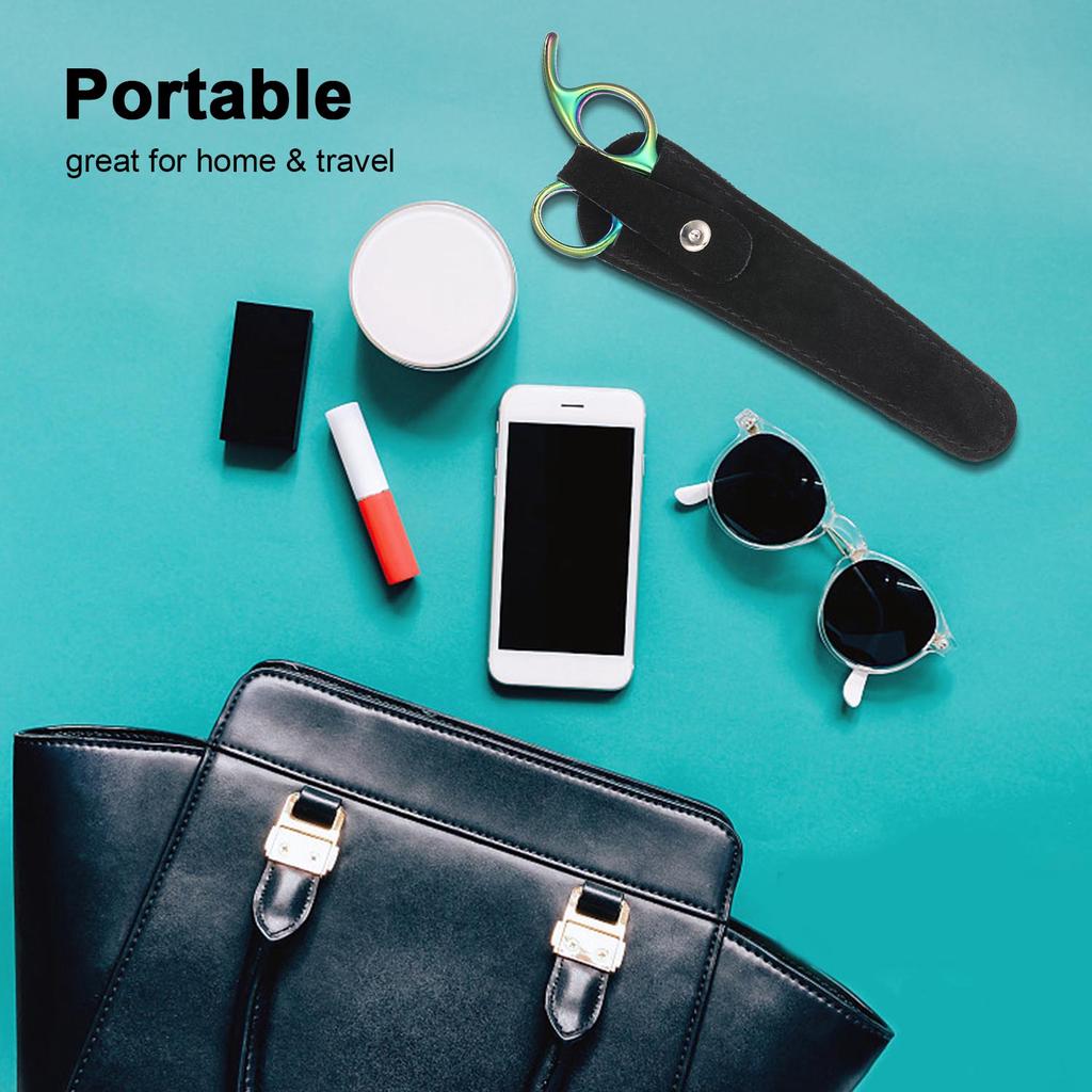 Сумка для ножниц, защитный кожаный чехол для ножниц, защитный чехол для ножниц для волос, портативный защитный чехол для инструментов для красоты