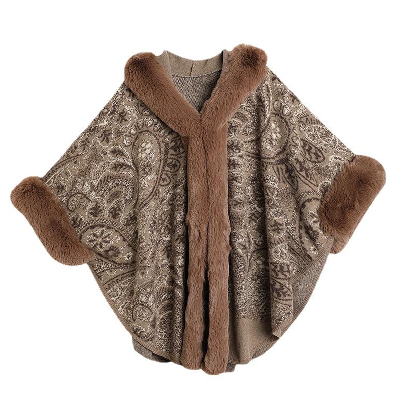 Женская роскошная вязаная шаль из искусственного меха, осень-зима, мягкая теплая шаль, накидка с капюшоном, объемная накидка, кардиган из искусственного меха кролика рекса, плащ, шаль, накидка