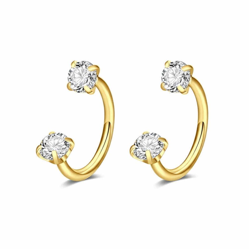2 PCS Elegant Nose Ring Stainless Steel Daith Piercing Jewelry Cartilage Helix Earrings Daily