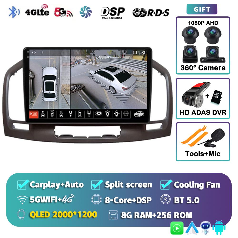 Android 14 Carplay Auto для Buick Regal Opel Insignia 2009 2010 2011 2012 2013 Автомобильный радиоприемник Мультимедийный проигрыватель Стерео GPS WIFI+4G BT