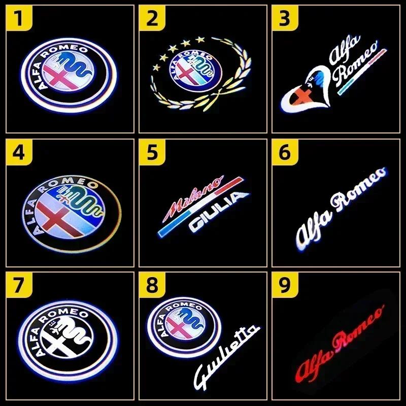 Car Stickers For Alfa Romeo 2 pieces LED Car Door Welcome Light Decorate Laser Logo Projector Lamp For Alfa Romeo 159 Mito Stelv