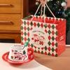 New Christmas Ceramic Coffee Cup and Dish Set, Household Ceramic Water Cup, Makeup Cup, Gift Box, Christmas Gift Lijiao