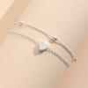 Heart-shaped Layered Foot Ankle Bracelet Double Layer Summer Butterfly Anklet Fashionable   Summer