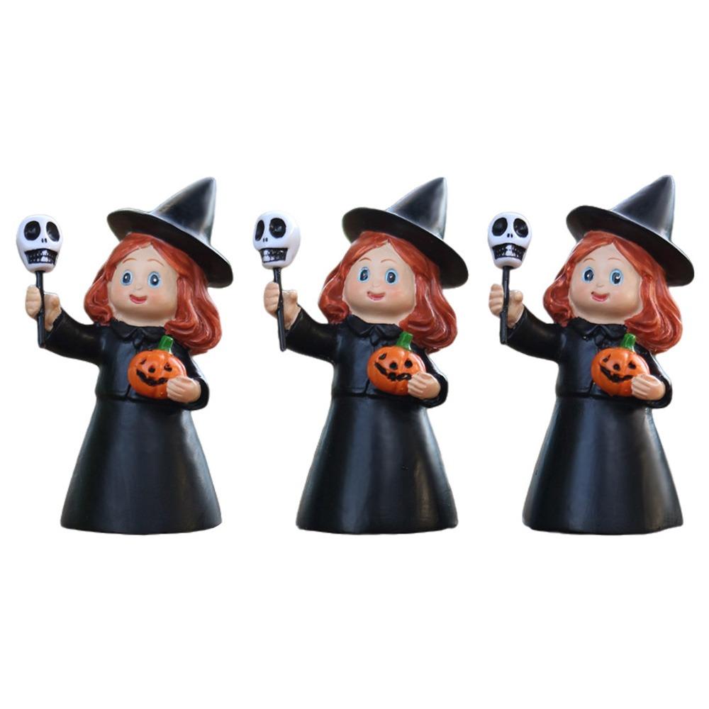 3Pcs Creative Halloween Witch Ornament Cartoon Halloween Party Decoration Home Decor