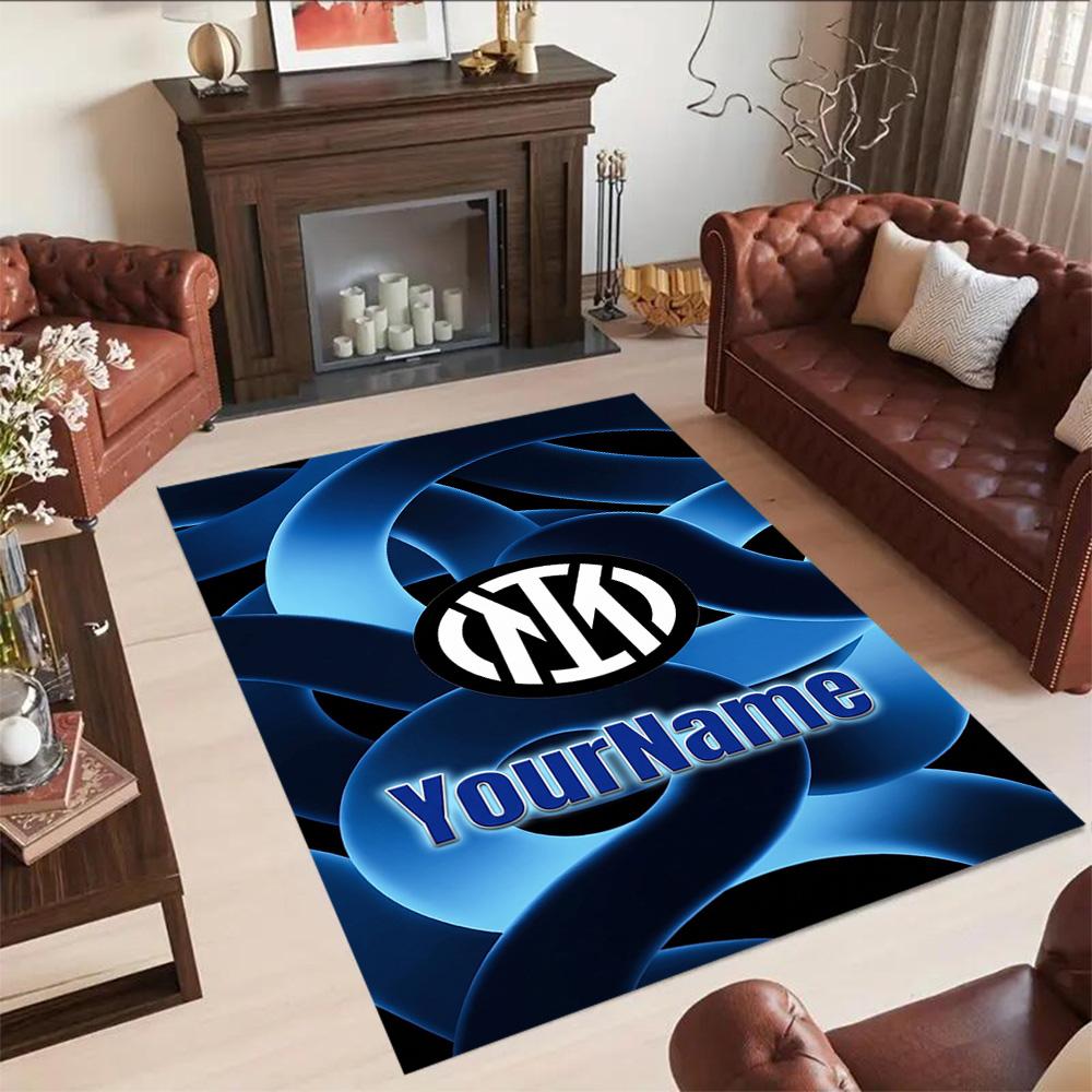 Inter Milan Customize Your Name Area Rug Design for Entryway Foyer Game Room Study room Antislip Carpet Decorate Offices Spiritual Gift