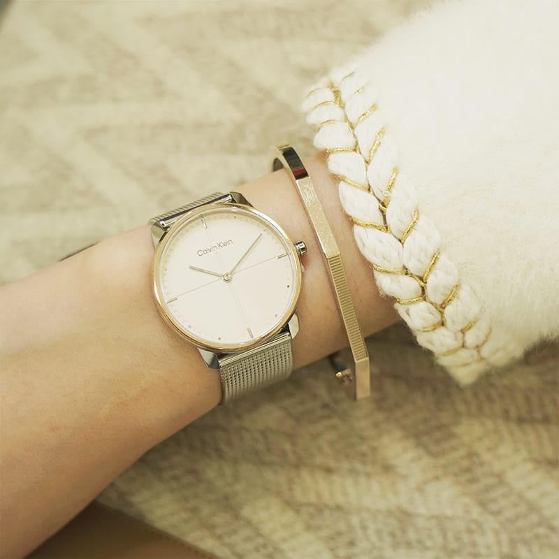 CALVIN KLEIN Stainless Steel Gold Plated Steel Trendy, Versatile, Fashion Bangle Women's 35000047