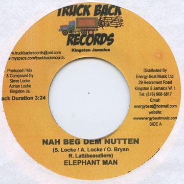 7inch Record ELEPHANT MAN DJ VU Nah Beg Dem Nutten Dat Mi She NONE TRUCK BACK 2009 Jamaica Reggae Ska Dub Used