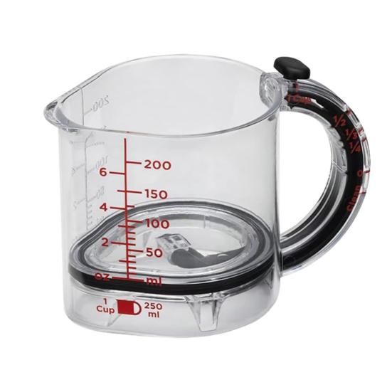 Регулируемая мерная чашка из стекла, не создающая беспорядка, мерная чашка со скребковыми краями