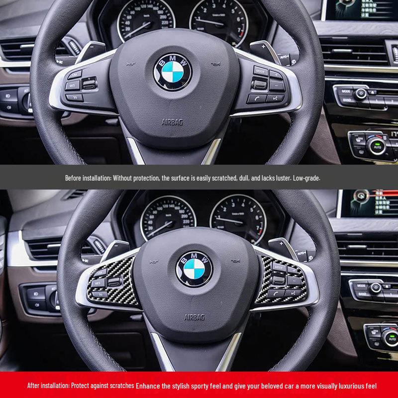 BMW X1/X2 (2016-2022) Наклейки Декор Кнопки Руля F48 из Углеродного Волокна