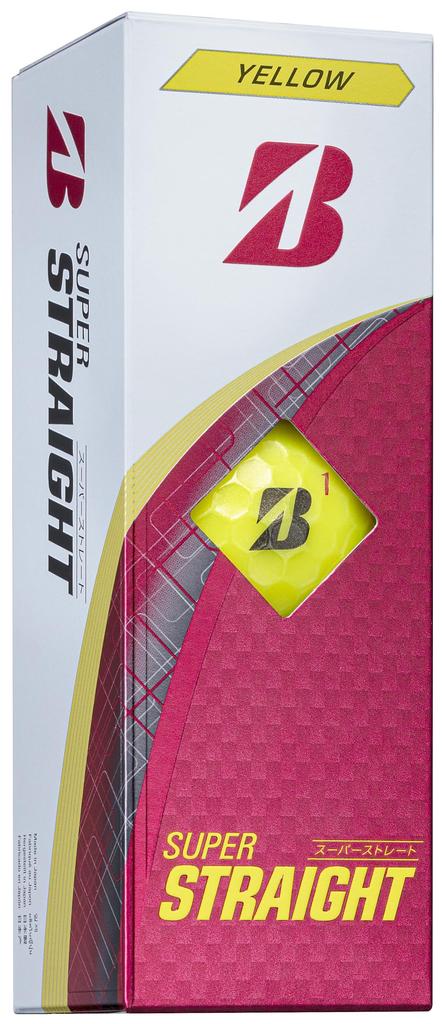 Мяч для гольфа BRIDGESTONE SUPER STRAIGHT Модель 2025 12 мячей Желтый T5YX