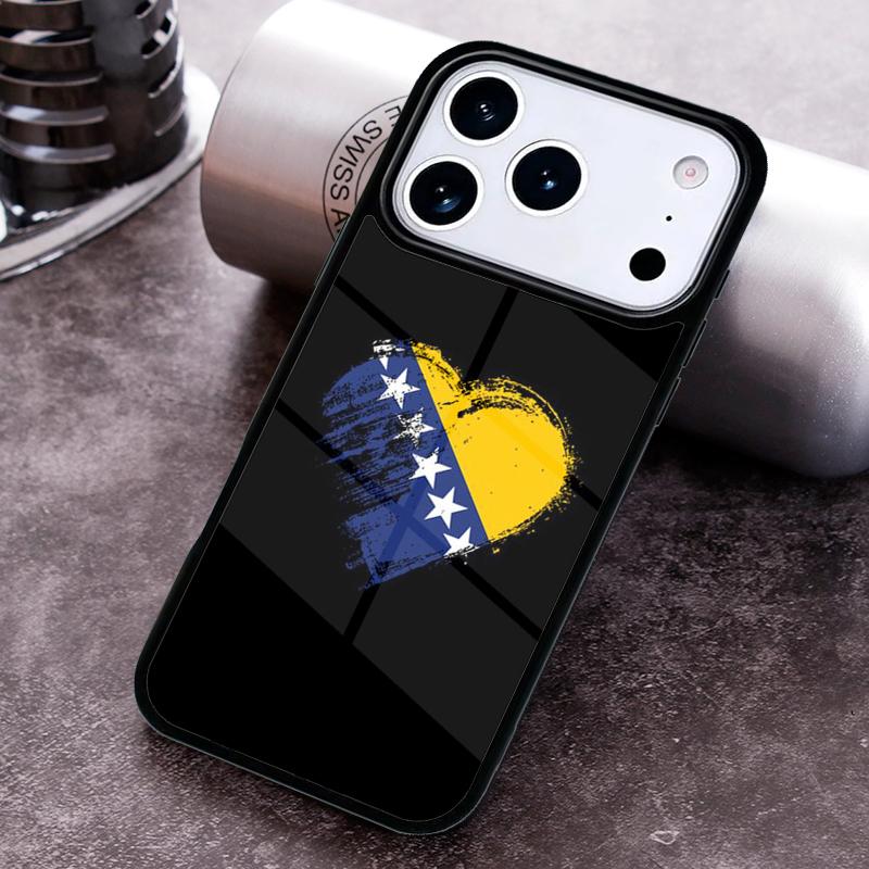 Bosna i Hercegovina Heart soft Phone Case For iPhone 17 16 15 14 13 12 11 Pro Max Plus 17Air Soft Silicone Cover
