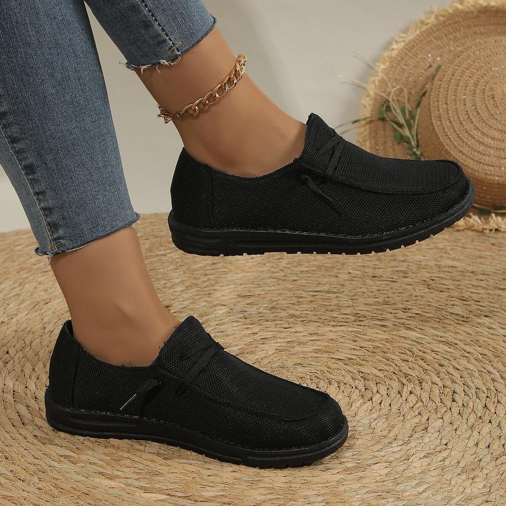 Women's Shoes New Casual European and American Lace-up Flat-soled Large-size Single Shoes, One-pedal Lazy Shoes