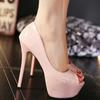 Женская мода каблук сексуальные летние туфли с открытым носком туфли на тонком каблуке туфли-лодочки женские свадебные вечерние туфли на очень высоком каблуке 14 см 559