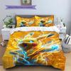 Pikachu Patterned Pillowcase & Duvet Cover Set Anime Fashion Pattern Bedding for Bedroom Cool Gift for Anime Lovers