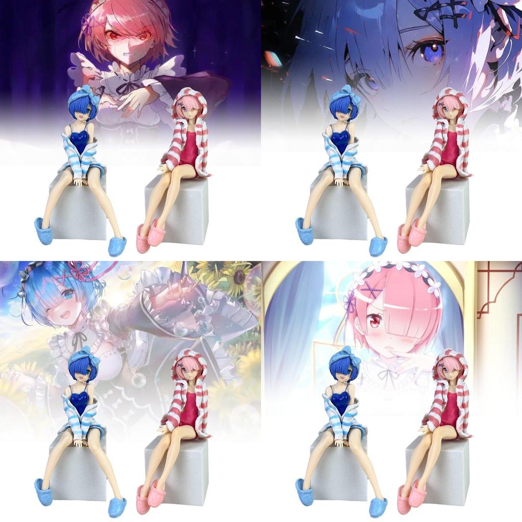 Очаровательные ПВХ аниме фигурки Исекай Жизнь Рэм и Рем Коллекционные фигурки красивых девушек
