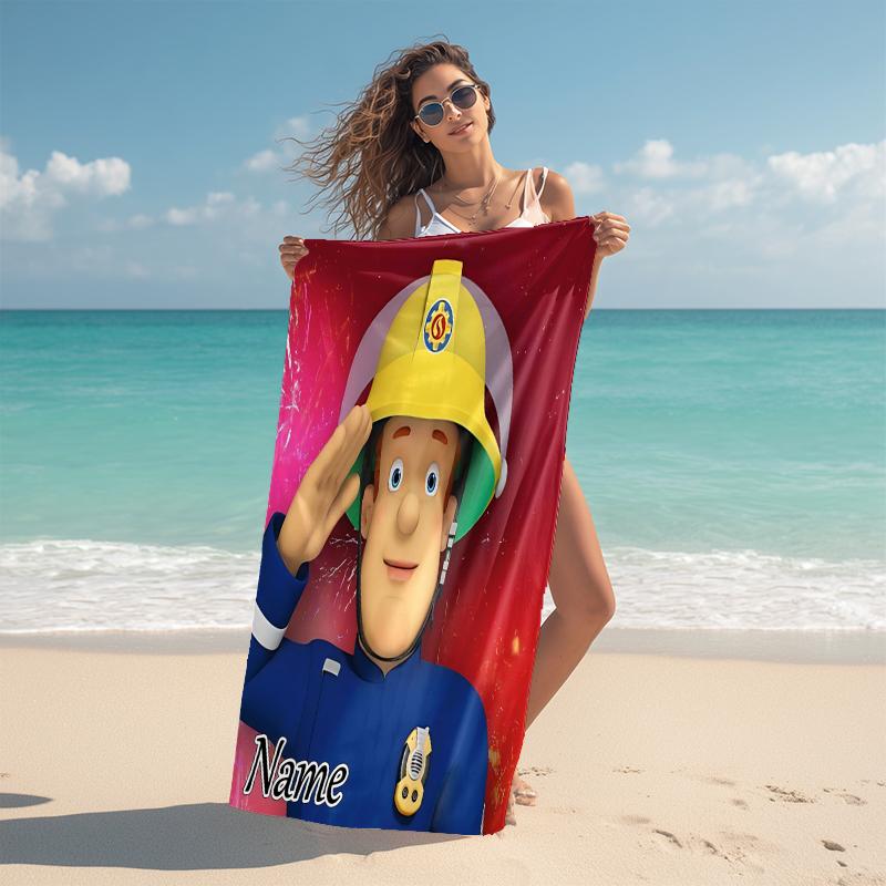 Personalized Fireman Sam's Lighthouse Adventure Beach Towel Microfiber Beach Towel Thin Absorbent for Beach Swimming Yoga Bath Sports. 0910188