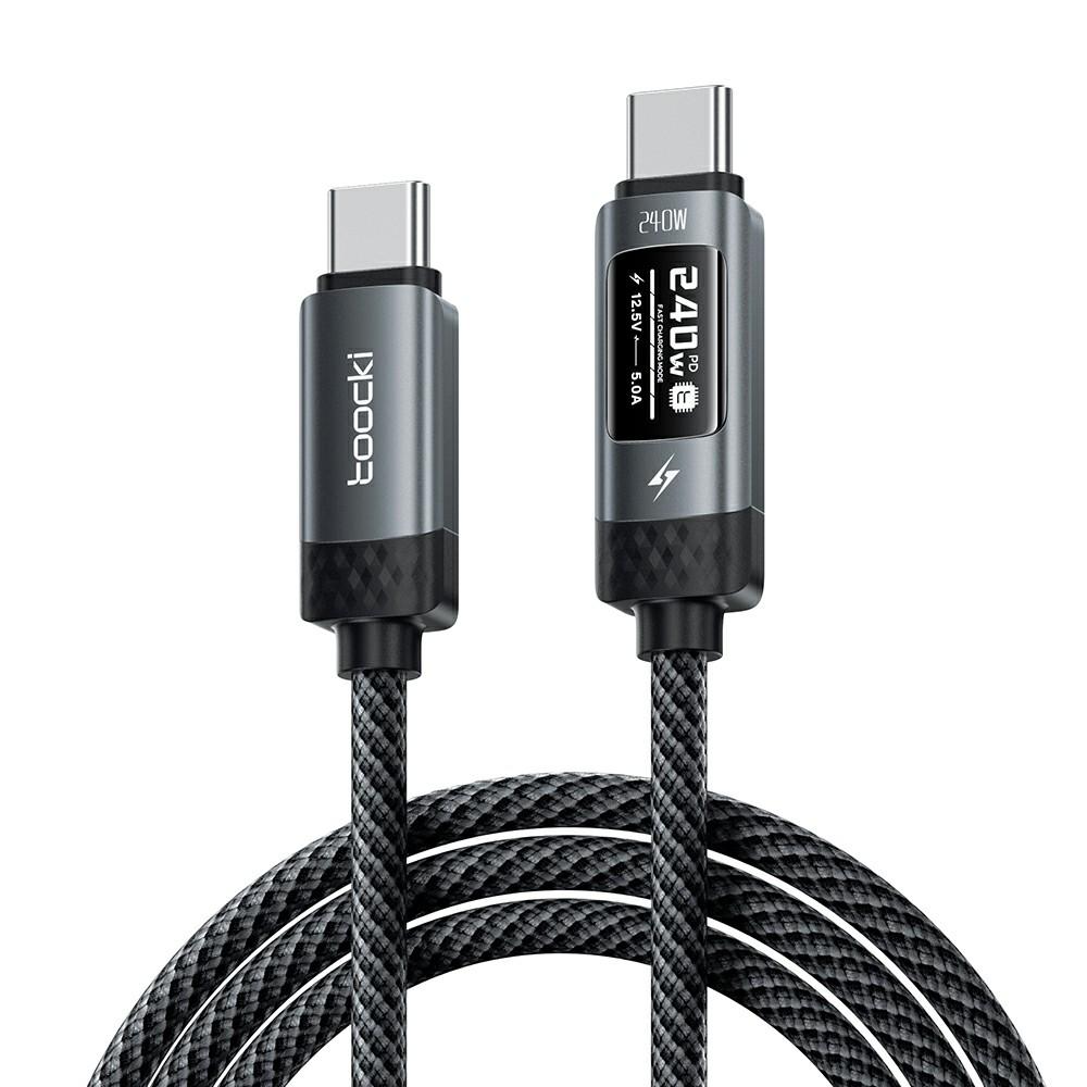 TOOCKI TX111C4 2м PD 240 Вт OLED Цифровой Дисплей Кабель для Передачи Данных 480 Мбит/с Высокоскоростной Кабель для Зарядки с Чипом E-Marker для Ноутбука Телефона