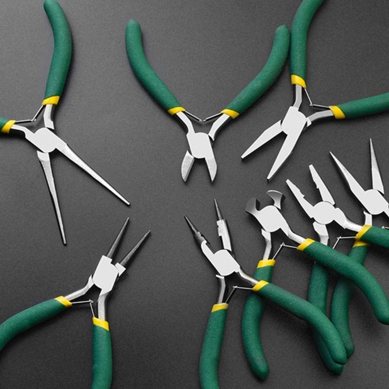 Мини-клещи, длинный нос, изогнутый нос, диагональные, торцевые, Linesmans, плоскогубцы с игольчатыми носами, 5-дюймовые плоскогубцы для изготовления ювелирных изделий