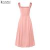 ZANZEA Women Summer Casual Sleeveless French Style Party Dress