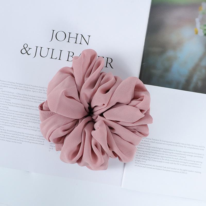 Эластичная повязка на голову из шифона с бусинами, однотонная, с кольцом для толстой кишки из Малайзии