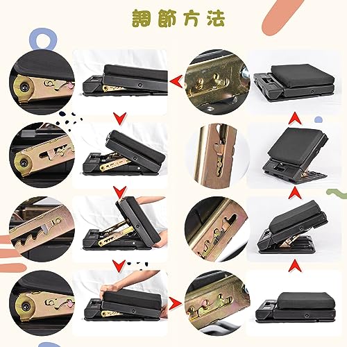 4-ступенчатая регулируемая подставка для ног, складная, под стол, для офиса, работы, автомобиля или дома (черный)