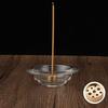 Incense Holder, Incense Burner for Buddhist Altars, Japanese-style [Transparent Incense Burner] Glass Incense Burner, Alloy Incense Holder, Stylish In