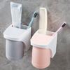 1 комплект, держатель для зубных щеток, настенный компактный пластиковый магнитный стеллаж для хранения чашек для полоскания рта, аксессуары для ванной комнаты