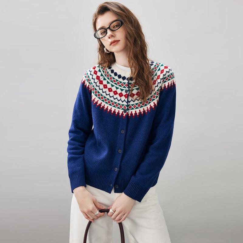 Женский жаккардовый кардиган из шерсти в стиле Fair Isle