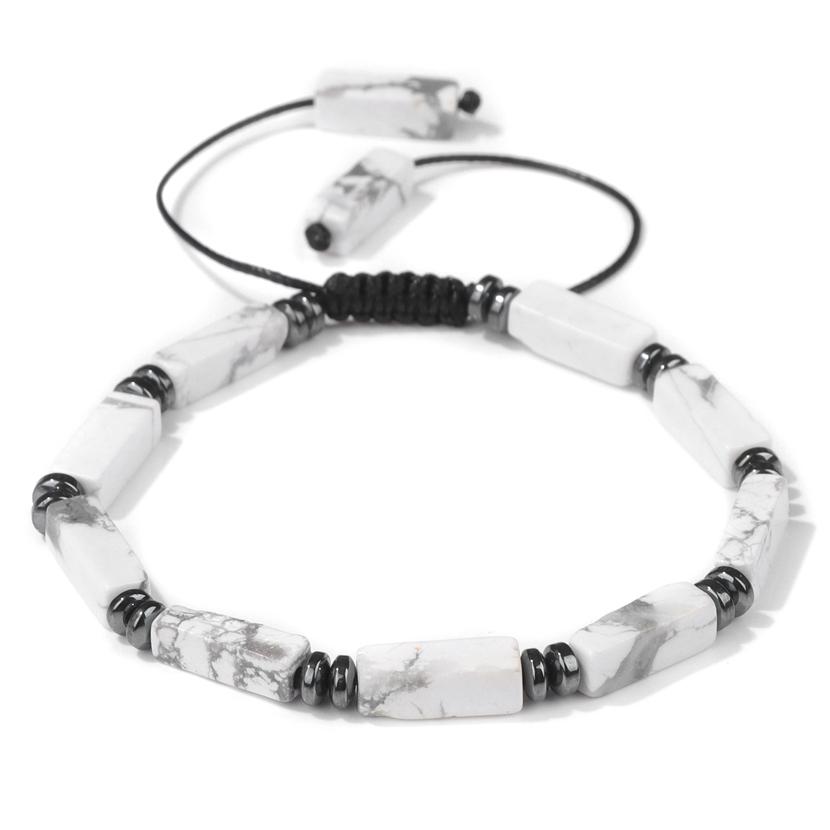 Rectangle Shape Amethysts Bracelet Natural Stone Indian Agates Lapis Lazuli Adjustable Braided Bracelets For Women Men Jewelry