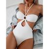 Sexy One Piece Swimsuit Padded Swimwear Women Trikini White Swimsuit Bodysuit Bathing Suit Swim Wear Beachwear