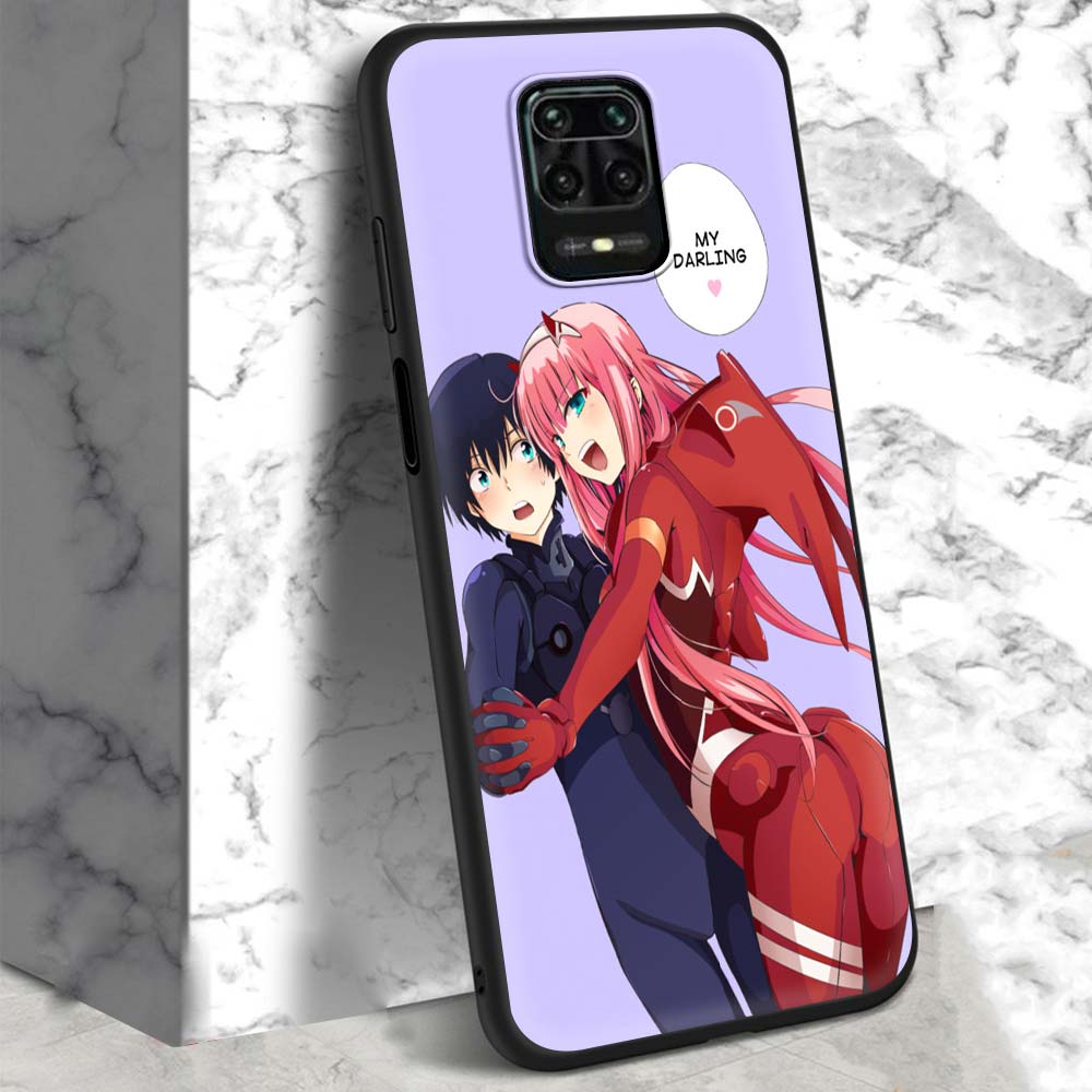 02 Zero Two Anime Darling In The Franxx Case For Xiaomi Redmi Note 9S 9 8 7 10 Pro 8T 9C 9A 8A Black Silicone Phone Cover Sac