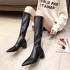 But Knee Boots Women's Spring and Autumn 2025 New High Knight Boots Square Head Thick Heel Medium Heel Thin Long Boots