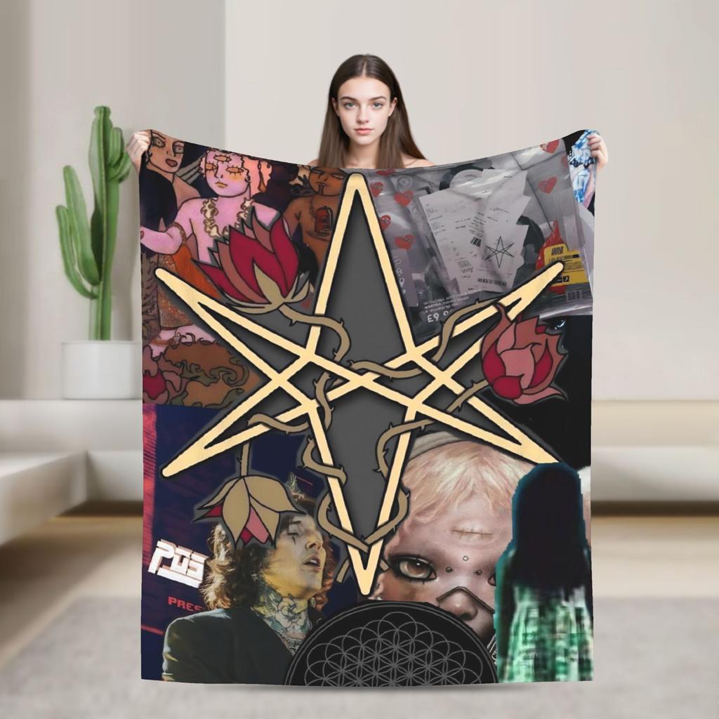 BMTH Bring Me The Horizon  Warm Soft Blanket  Picnic Plush Bedding Throws Pattern Outdoor Flannel Bedspread Sofa Bed Cover
