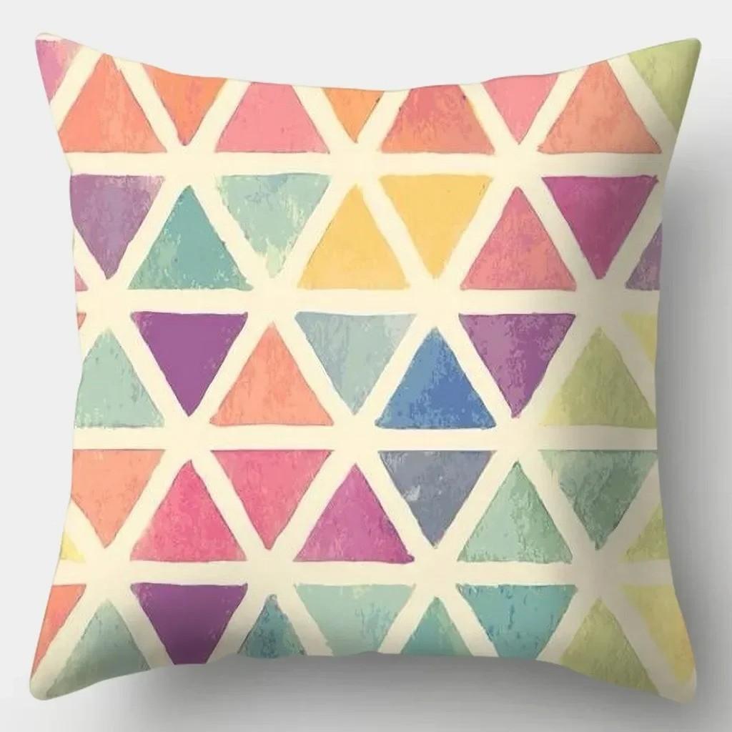 Colorful Geometric and PolkaDot Printed Pillowcases Pattern Cushion Cover Suitable for Sofa Bedroom Car Pillow Cover