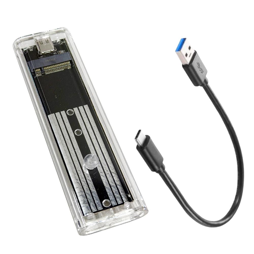Корпус для внешнего SSD M.2 NGFF SATA Type C USB 3.1 10 Гбит/с Прозрачный Внешний корпус для SSD Адаптер для внешнего SSD 2230/2242/2260/2280