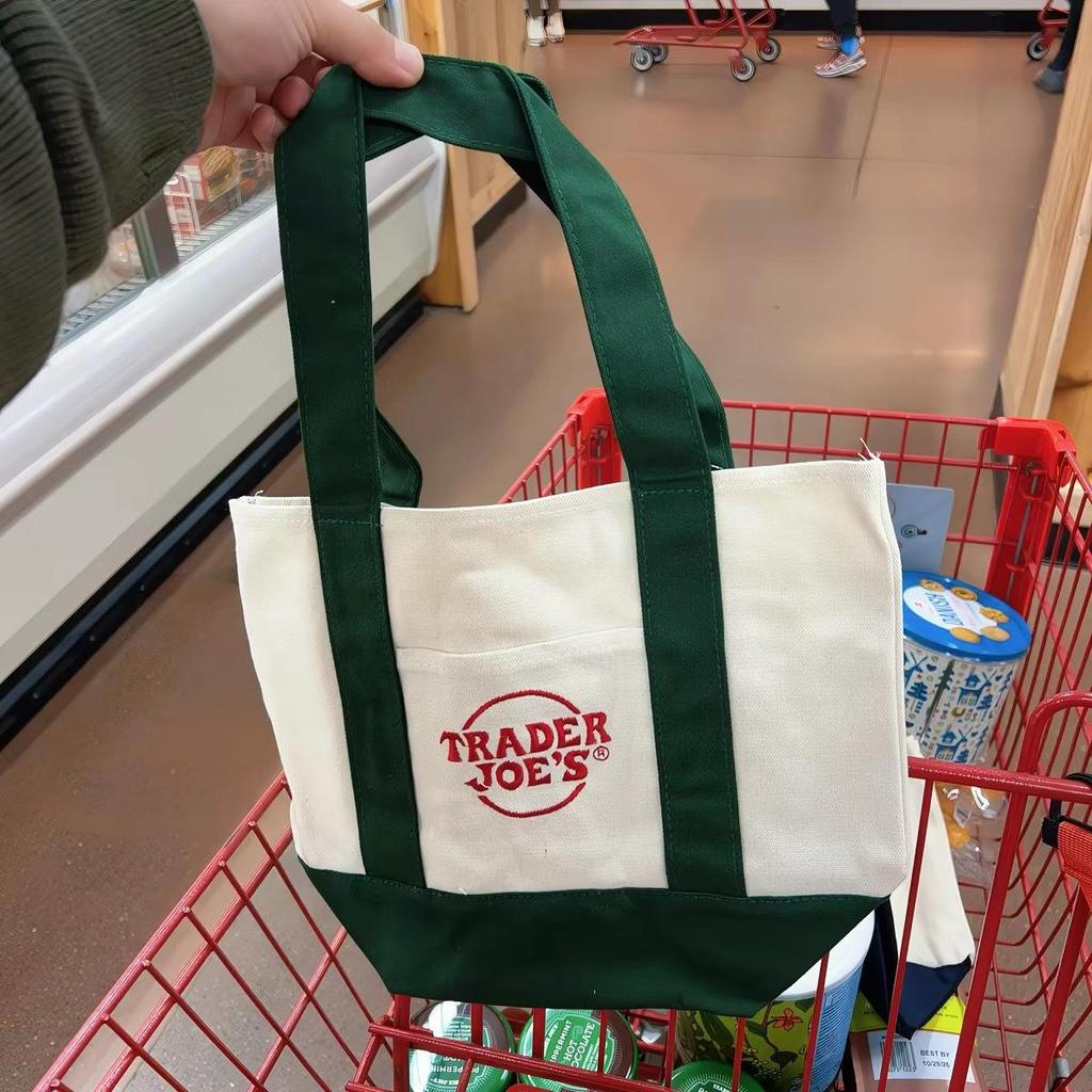 Экологичная мини-сумка-тоут из холста Trader Joe's, большая вместимость