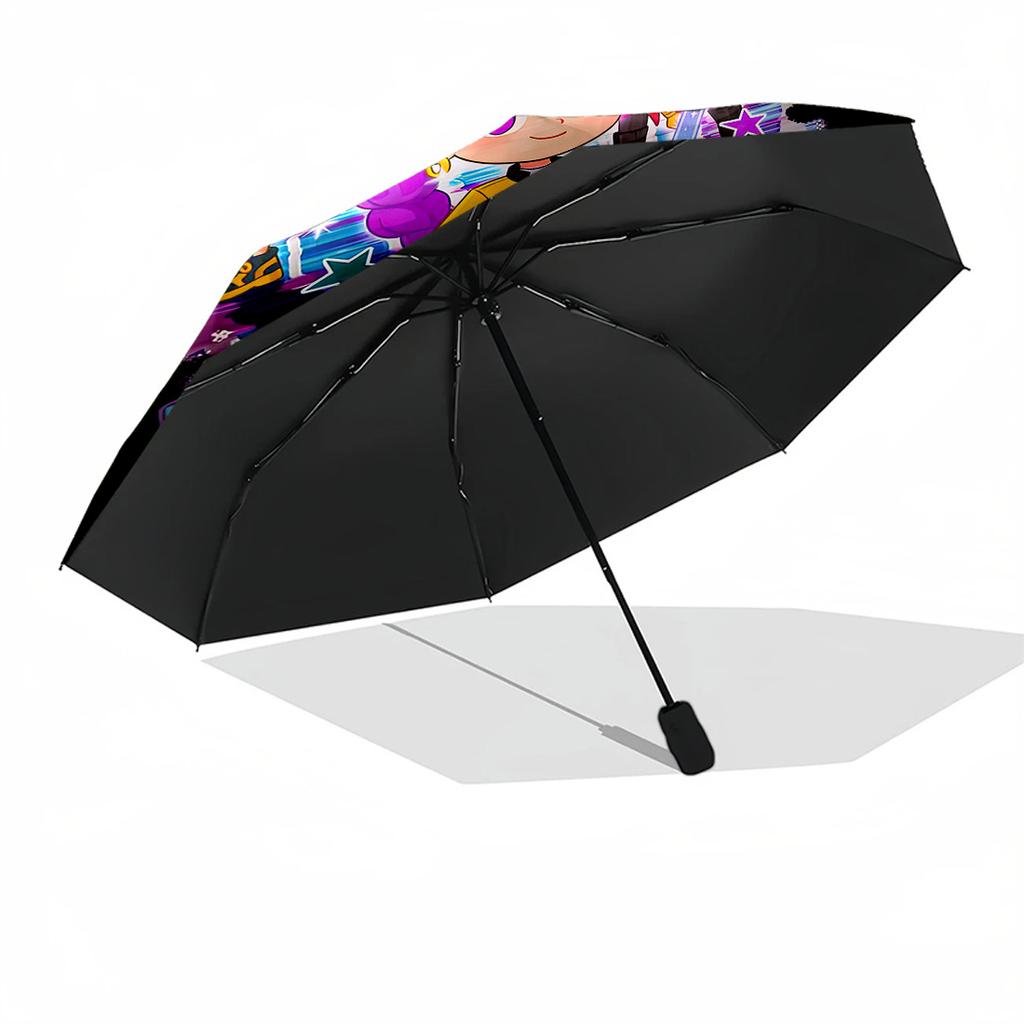 Vibrant Heroes Unite Outdoor Automatic Umbrella Folding Umbrella with 8 Ribs Compact Design for Outdoor Daily Use Fashionable Accessory