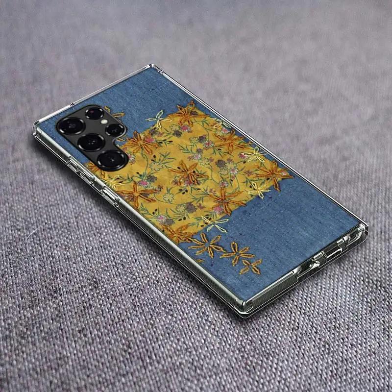 Джинсовый Ковбойский Деним с принтом Прозрачный Чехол для Телефона для Samsung Galaxy S21 Plus S24 S23 S20 FE S22 S26 Ultra S25 Edge TPU Capa Чехлы Cov
