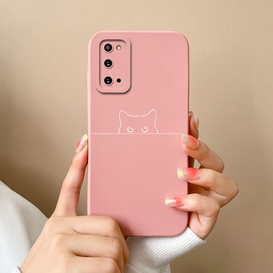 Case For Samsung Galaxy S20 FE Plus Ultra Cute Soft Liquid Silicone Full Protection Bumper For Samsung S 20 GalaxyS20 Coque Gift