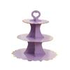 Disposable Gilded Cake Stand Safety Dessert Display Rack Creative Paper Cake Tray  Dessert Serving