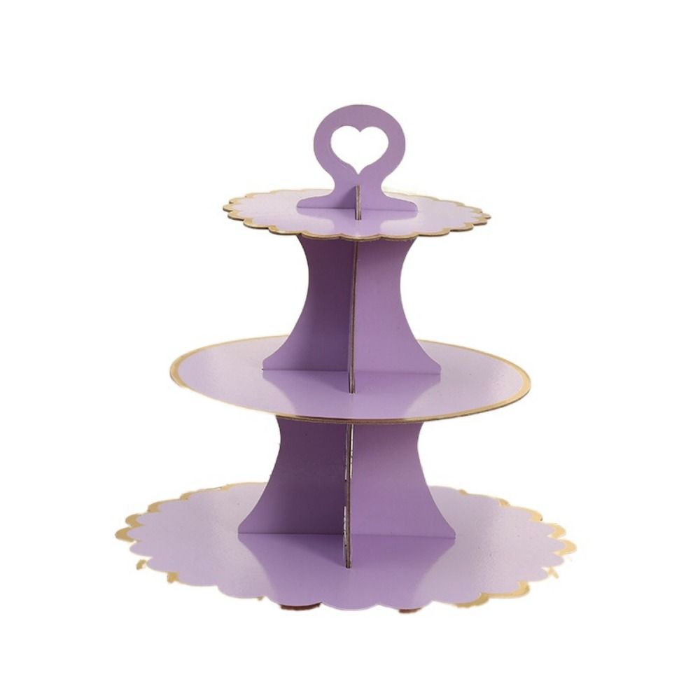 Disposable Gilded Cake Stand Safety Dessert Display Rack Creative Paper Cake Tray Dessert Serving