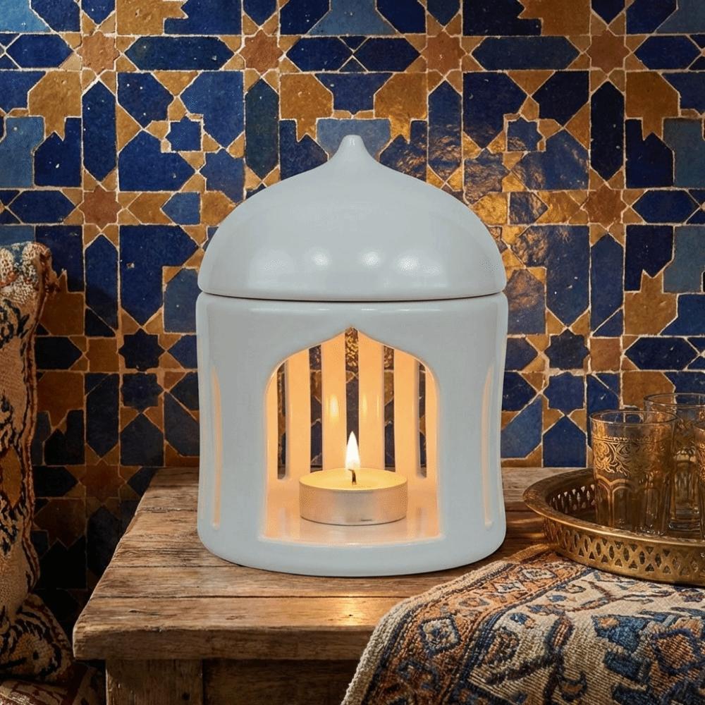 Traditional Candle Holder Ceramic Tealight Candlestick Islamic Lantern Candle Base  Perfect Gift