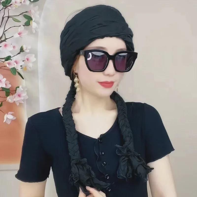 Плетеный платок для девочек, сотканный вручную - модный осенне-зимний воротник и повязка на голову