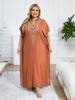 Embroidered Women's Batwing Sleeves Kaftan Caftans Fashion Holiday Moo Moo Dresses Loose Cozy Lounge Wear House Dress Wrap Q1653